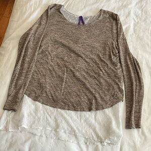 Women's Maternity Brown and White Layered Top